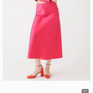 J. Crew Gwyneth slip skirt pink